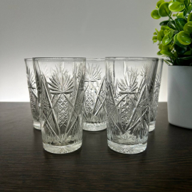 Стаканы для напитков. Качественный хрусталь, рисунок от формы. Винтаж, СССР. Цена за 1шт. Картинка 2